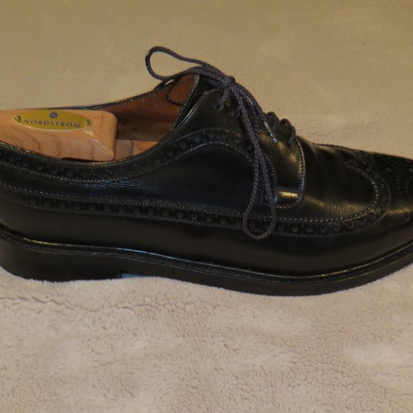 JM Weston 576 Long Wingtip Black Boxcalf Leather Men's Derby US 10 D UK 9 D - Picture 2 of 10
